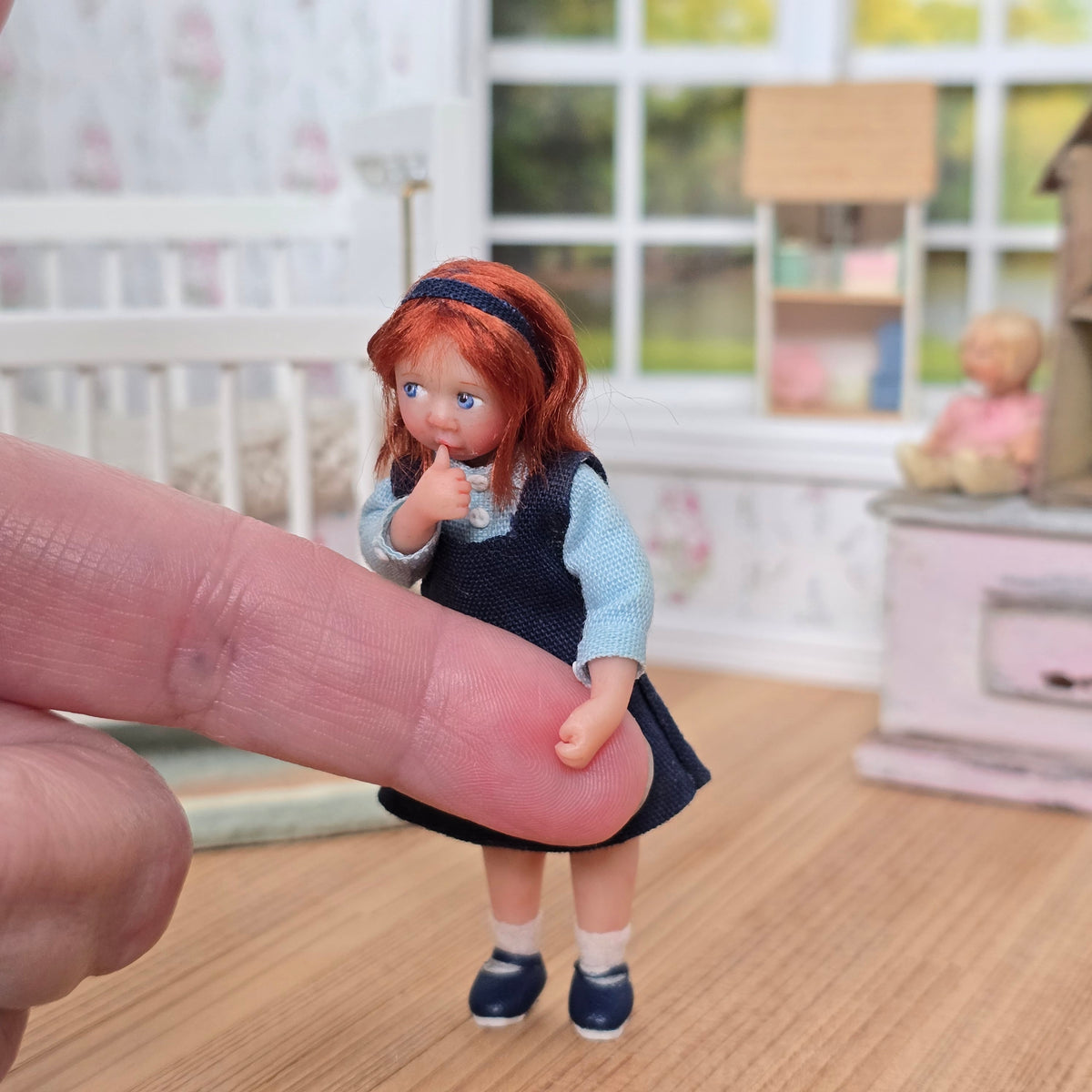 Irina Martin Thumb-Sucking Yound Little Girl 1:12 Sculpted Clay Doll