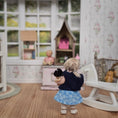 Load image into Gallery viewer, Irina Martin Blonde Toddler Girl in Blue Dress 1:12 Sculpted Clay Doll
