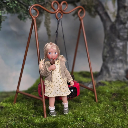 Irina Martin Little Girl Doll with Ice Cream Bar 1:12 Hand-Sculpted Clay