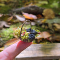 Load image into Gallery viewer, IGMA Gosia Suchodolska Miniature Dark Picnic Basket with Grapes, Figs & Wine Bottle
