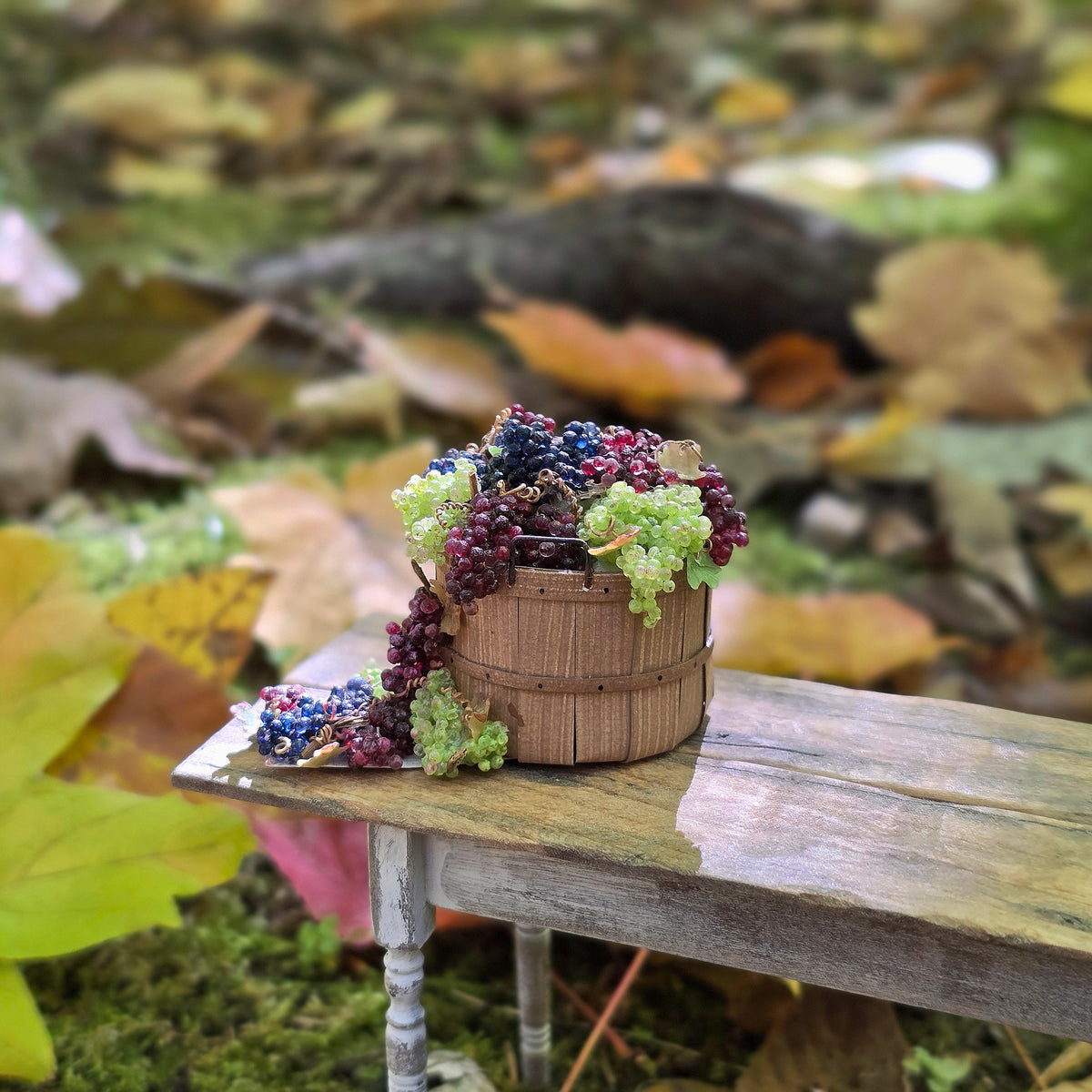Janet Uyetake & Al Chandronnait Autumnal Grape Harvest Bushel Basket