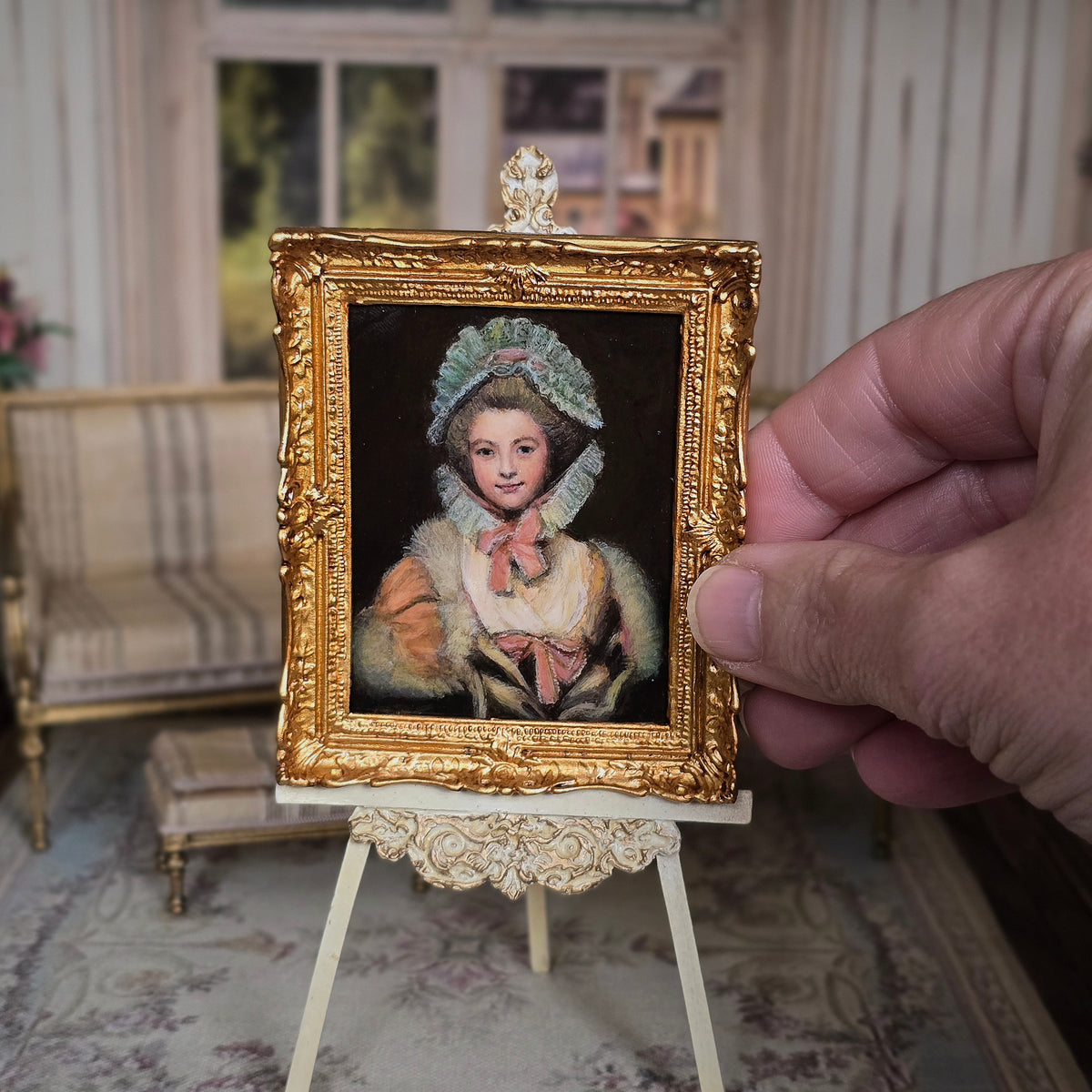 Betsey Bradley Miniature Portrait After Sir Joshua Reynolds’ Countess Lavinia Spencer