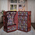 Load image into Gallery viewer, Sylvia Rountree Functional Aged Leather Steamer Trunk with Travel Labels & Storage
