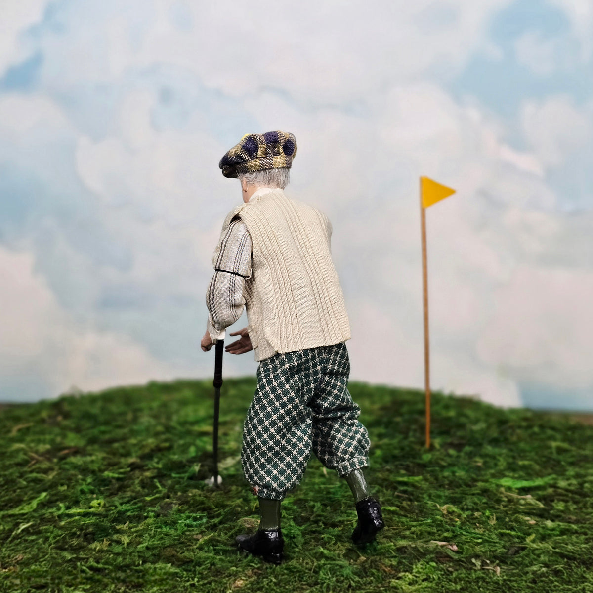 Marcia Backstrom Gentleman Golfer Doll with Jose Gomez Leather Golf Bag & Five Clubs