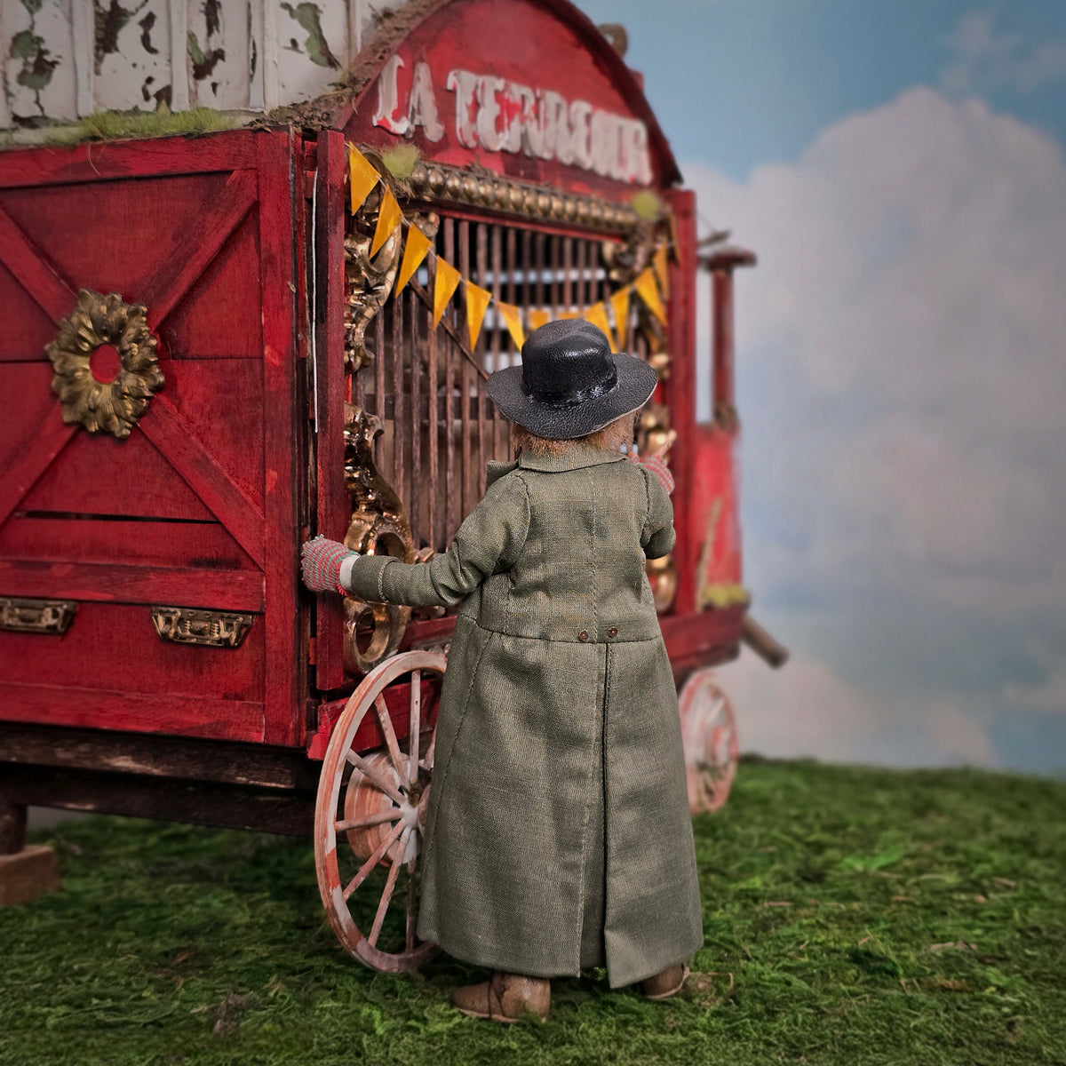 Jo Medvenics Pickpocket Fagin from Oliver Twist Clay Character Doll, Victorian Costume