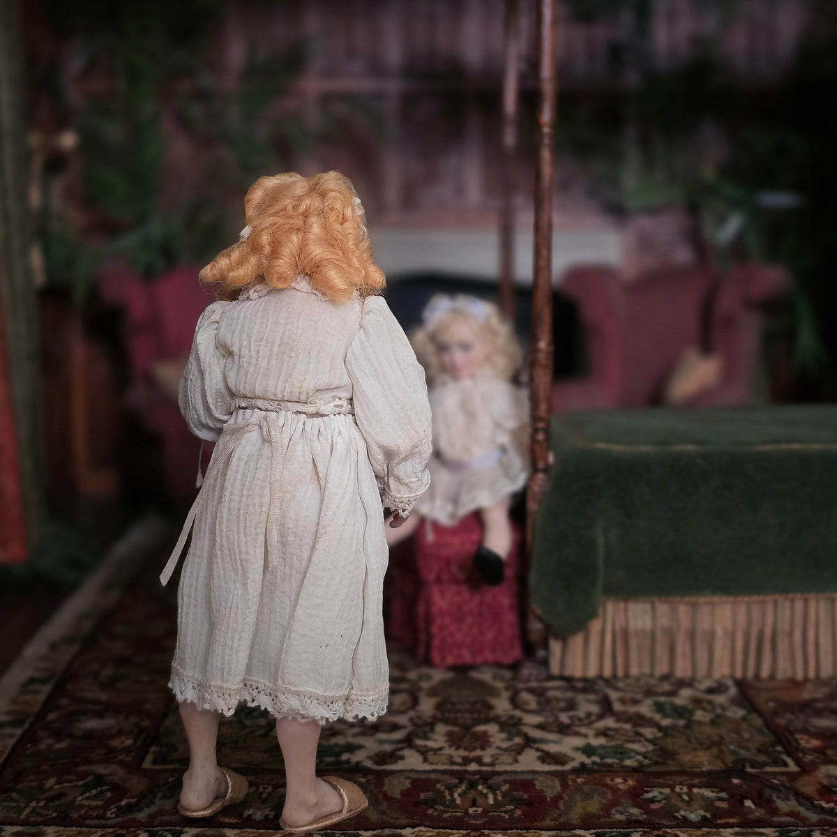 RESERVED for Joan Crawford What Ever Happened to Baby Jane? Miniature Doll Set by Galieva Guzel Adult Baby Jane & Doll Replica