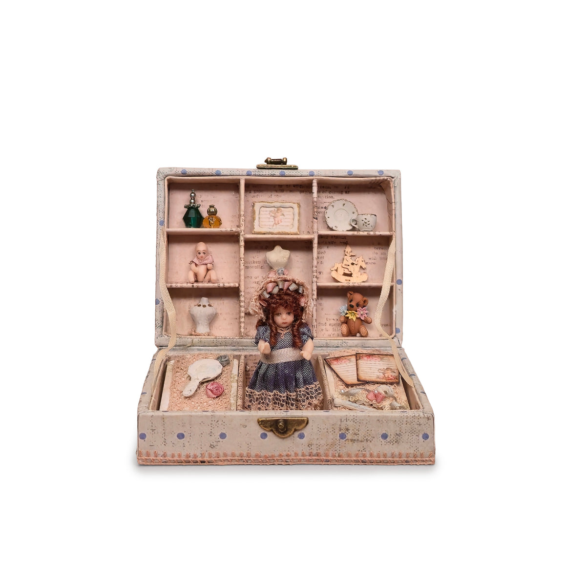 Tina Richardson Victorian Doll's Trousseau in Miniature Presentation Box with Accessories