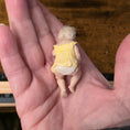 Load image into Gallery viewer, Svetlana Bläsing OOAK Pointing Blonde Toddler Girl Doll in Yellow Polka Dot Romper

