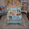 Load image into Gallery viewer, Pat Boldt Hand-Painted Bambi Nursery Toy Chest with Five Porcelain Dolls, Signed 2019
