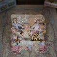 Load image into Gallery viewer, Pat Boldt Lace-Filled Wirework Toy Trunk with 6 Bisque Porcelain Dolls & Nursery Toys
