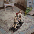 Load image into Gallery viewer, Almudena Gonzalez Two Victorian Little Girl Dolly's Riding a Wooden Rocking Horse
