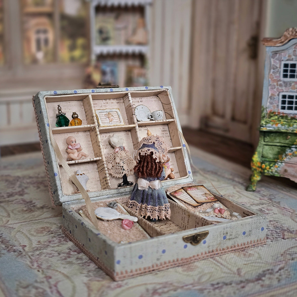 Tina Richardson Victorian Doll's Trousseau in Miniature Presentation Box with Accessories