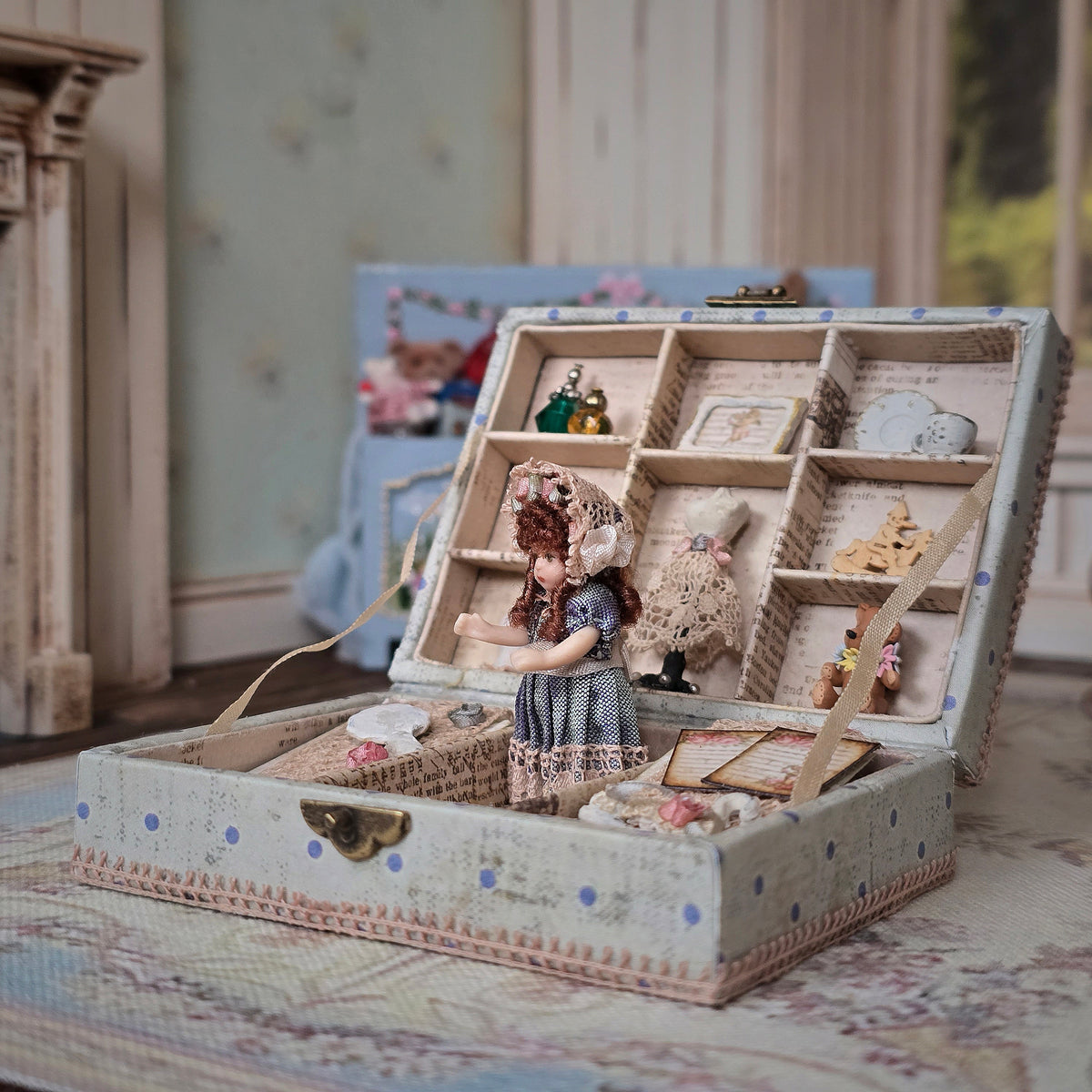 Tina Richardson Victorian Doll's Trousseau in Miniature Presentation Box with Accessories