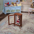 Load image into Gallery viewer, Almudena Gonzalez Victorian Porcelain Girl Doll in Burgundy Dress with Display Cabinet
