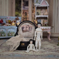 Load image into Gallery viewer, Artisan Victorian China Head & All-Bisque Dolls with Leather Hatbox Case 1:12 Scale
