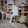 Load image into Gallery viewer, Artisan Victorian China Head & All-Bisque Dolls with Leather Hatbox Case 1:12 Scale
