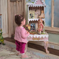 Load image into Gallery viewer, Linda Stier Victorian Mignonette Doll in Pink Silk & Lace Dress, Porcelain 1:12 Scale
