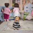 Load image into Gallery viewer, Pat Boldt Black & White Checkered Porcelain Doll's Doll with Blonde Mohair Curls
