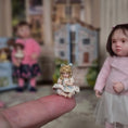 Load image into Gallery viewer, Pat Boldt Tiny “A Marque” Antique Reproduction Porcelain Pocket Doll in Floral Dress
