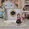 Load image into Gallery viewer, Artisan Porcelain Folk Art Doll's Doll in Embroidered Floral Dress with Jeweled Headdress
