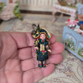 Load image into Gallery viewer, Terri Davis Ornate Victorian Pirate Lady Doll's Doll with Feathered Hat 1:12 Scale
