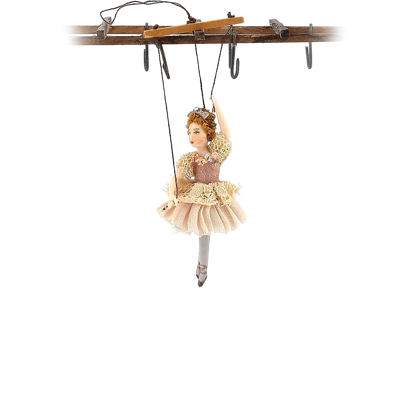 Elegant Old World Ballerina Marionette Puppet by Almudena Gonzalez