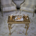 Load image into Gallery viewer, Janice Crawley OOAK Golden Rose Elegance Tea Service Dollhouse Miniature Set
