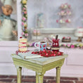 Load image into Gallery viewer, Artisan Cherry Shortcake & Tea Baking Board Miniature Dollhouse 1:12
