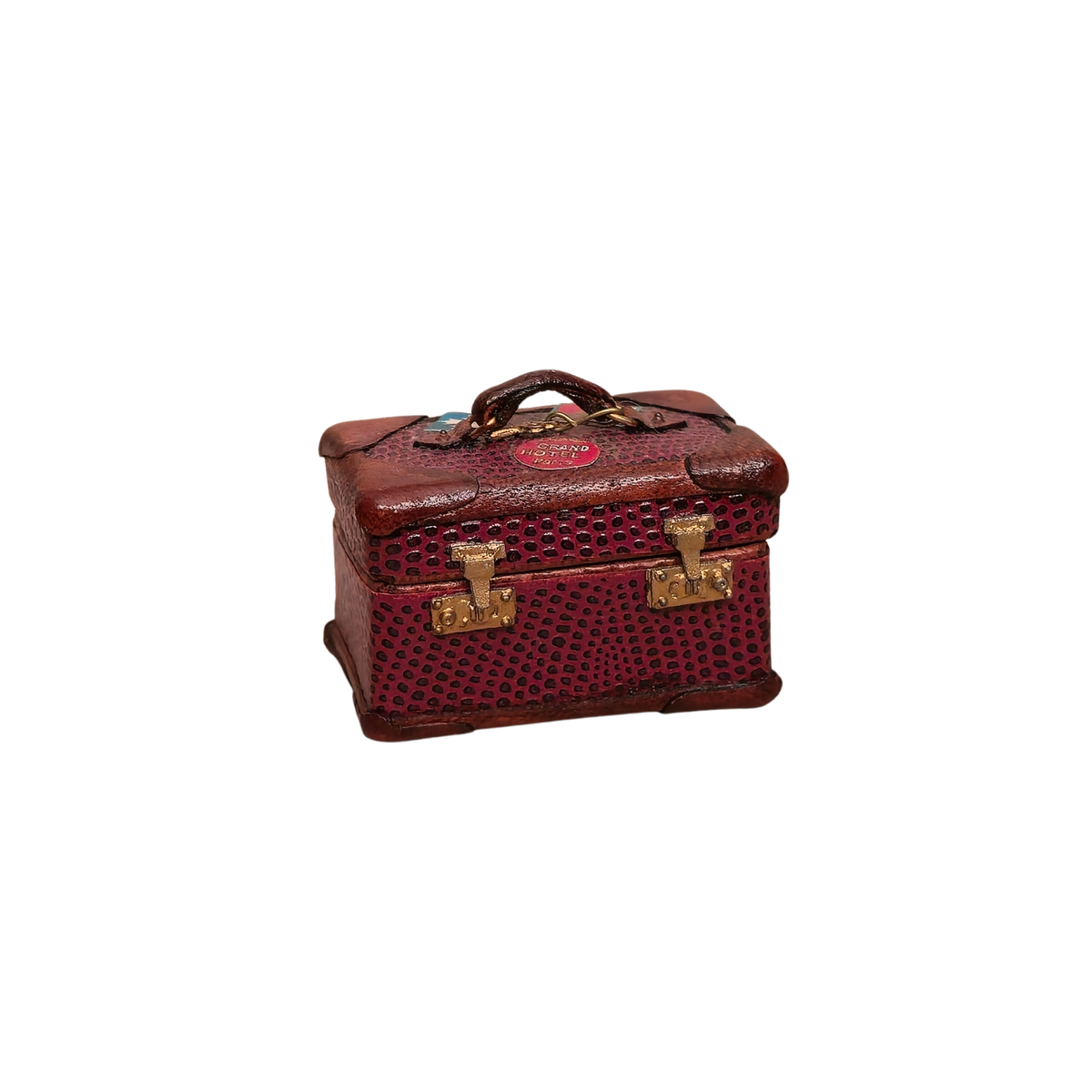 Sylvia Rountree Functional Train Case with Toile Lined Interior by The Dolls Cobbler