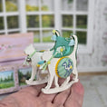 Load image into Gallery viewer, June Sprigg Tooley Cat-Shaped Upholstered Rocker Dollhouse Miniature
