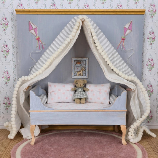 Helen Archoleka Pastel Nursery Day Bed Vignette Dollhouse Miniature