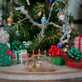 Load image into Gallery viewer, Miniature Schwibbogen Nativity Scene – Hand-Carved Wood, underneath a tree
