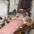 Load image into Gallery viewer, Miniature Rat with Fish OOAK Hand-Sculpted Clay Dollhouse Animal Figure
