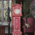 Load image into Gallery viewer, Pollie Simpson Gilt Red Hand Painted Chinese Asian Oriental Chinoiserie Grandfather Clock 1979
