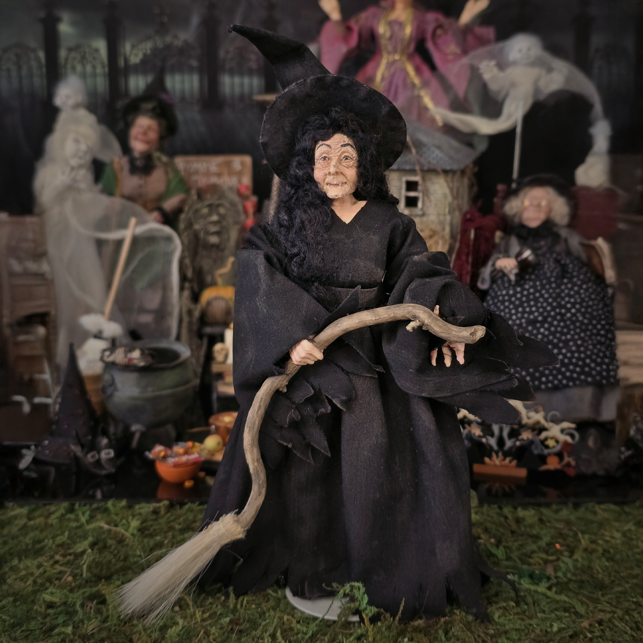 Kind Witch by Marcia Backstrom & Falcon Miniatures Resin Halloween Character Lady Doll