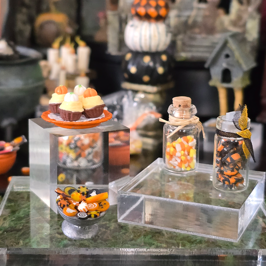 Seasonal Halloween Fall Collection of OOAK Sculpted Clay Candy & Cupcakes