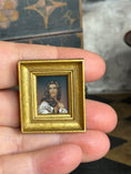 Load image into Gallery viewer, Dollhouse Mystery Artisan Framed Oil Painting Portrait of a Lady, in a hand
