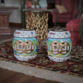 Load image into Gallery viewer, Hand Painted Gilt Chinese Porcelain Chinoiserie Drum Garden Stools Seats
