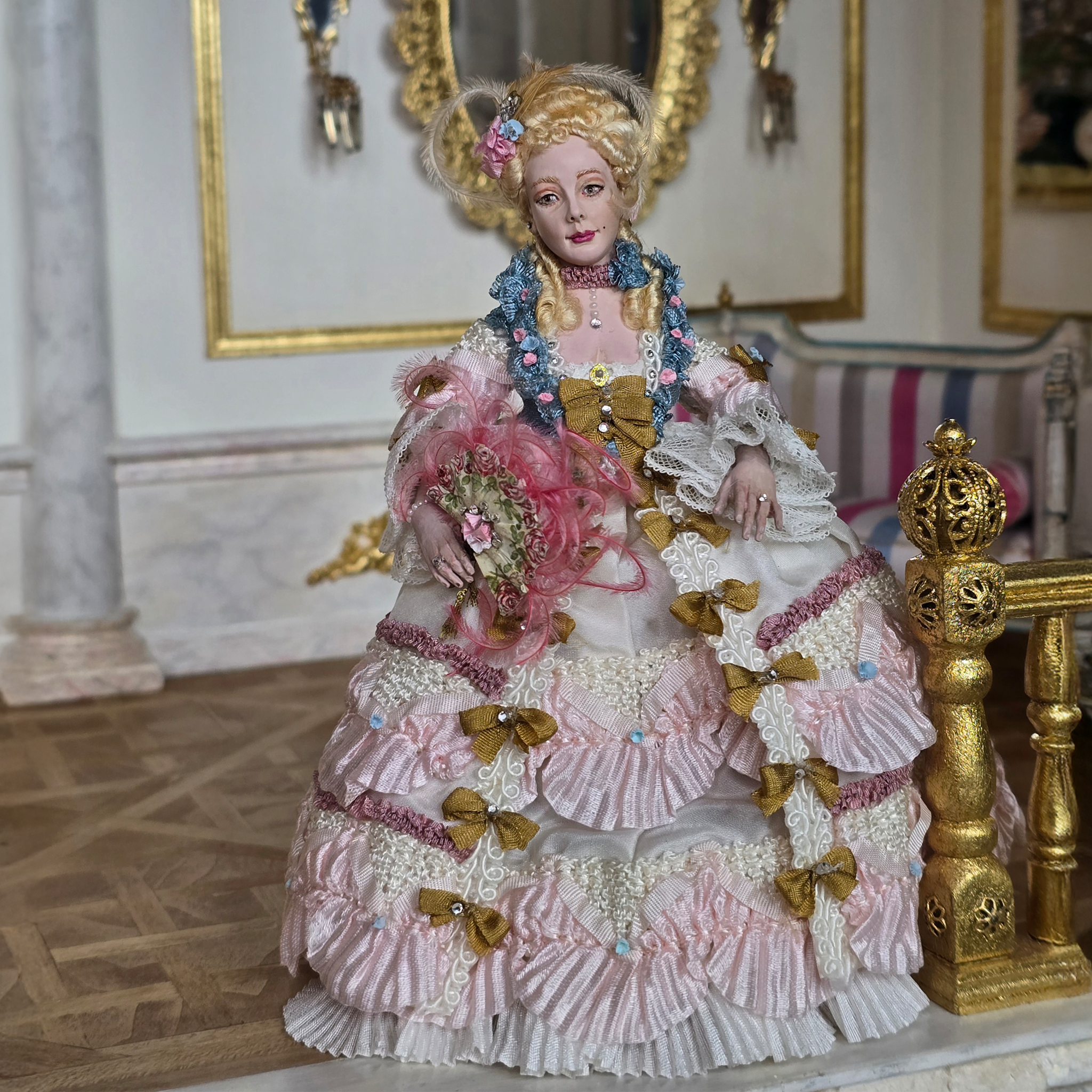 Lady Pompadour Blonde 17th C. Doll Original Marcia Backstrom Sculpted Clay