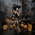 Load image into Gallery viewer, Halloween Witch One-of-a-Kind Porcelain Doll by Dana Burton for Magpie Miniatures
