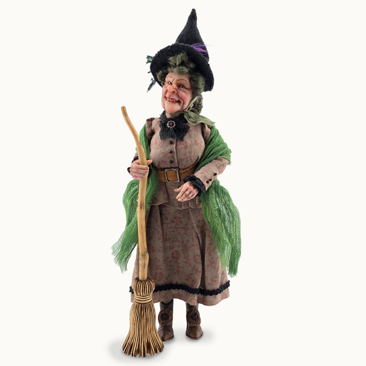 Friendly Witch by Creager Studios OOAK Sculpted Clay Halloween Character Lady Doll