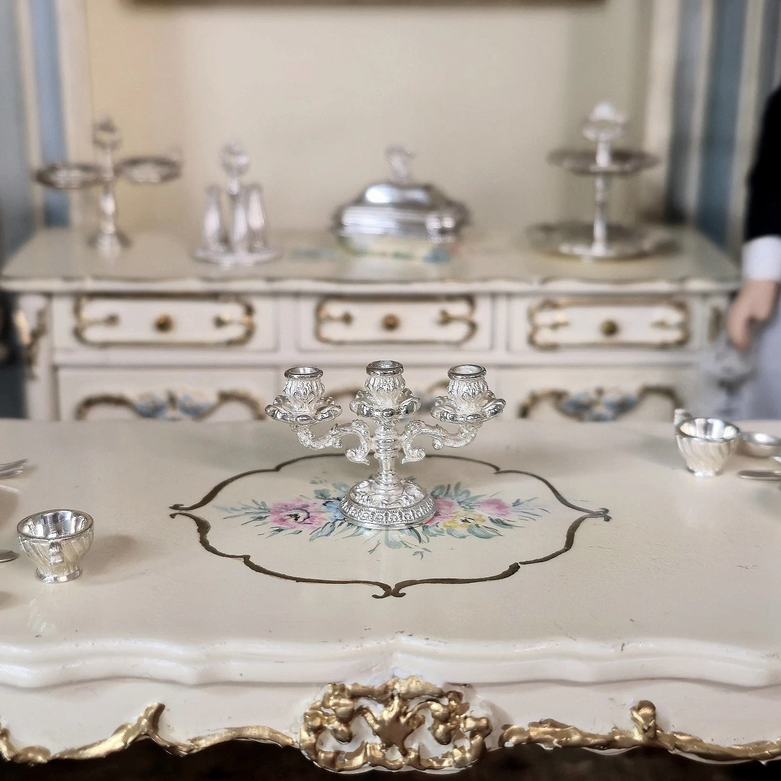 Dimitri Shevchenko Sterling Silver Baroque Candelabra Dollhouse Miniature