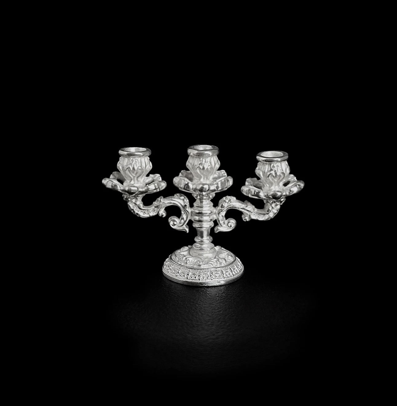 Dimitri Shevchenko Sterling Silver Baroque Candelabra Dollhouse Miniature