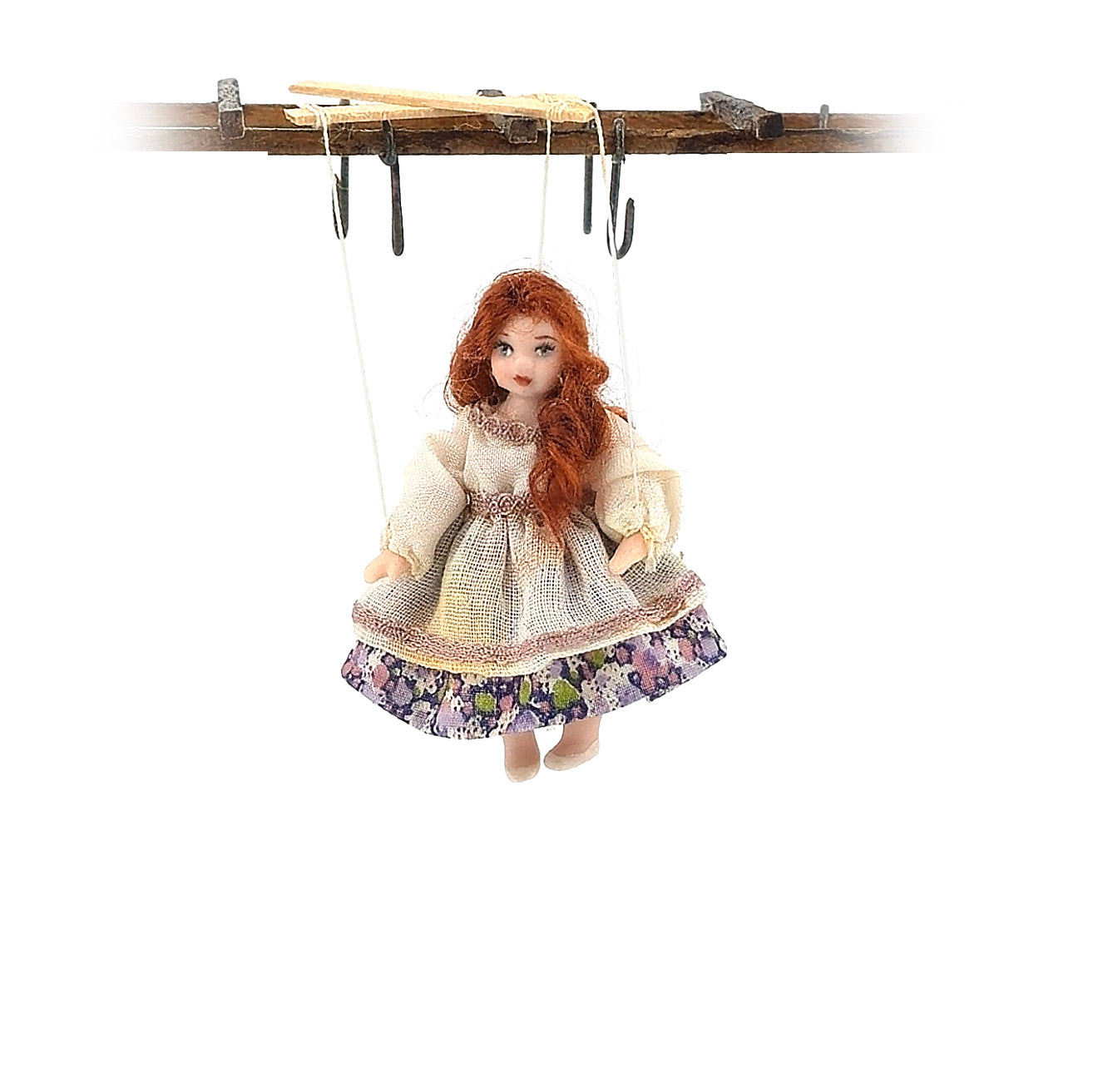 Red-Haired Maiden Marionette Puppet by Loretta Kasza on Puppet Strings