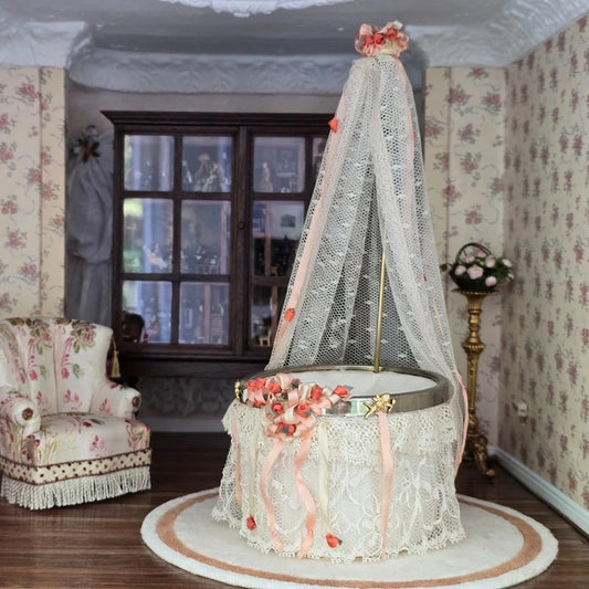 Christine Eisenberg Valentine’s Cupid Roses & Lace Baby Bassinet