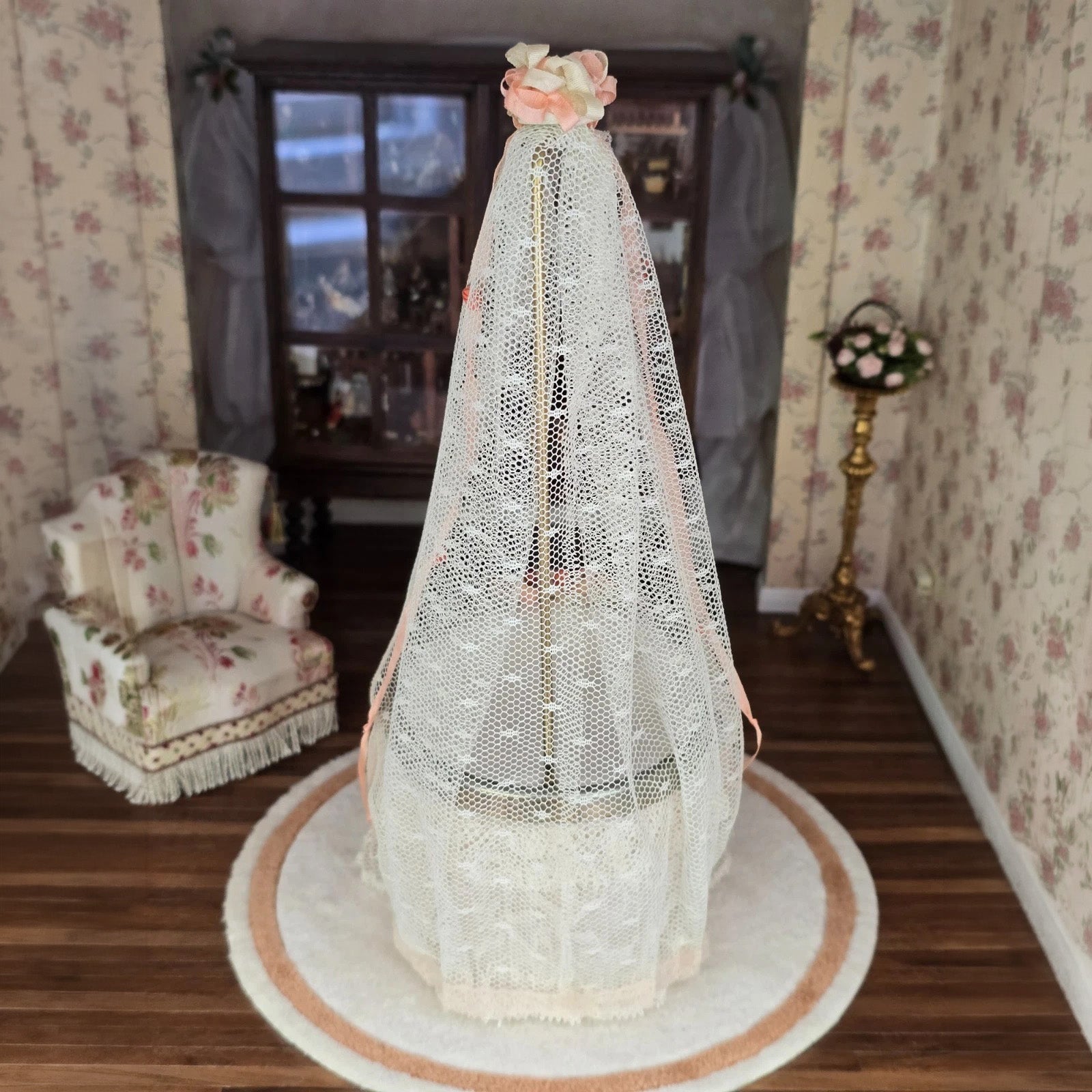 Christine Eisenberg Valentine’s Cupid Roses & Lace Baby Bassinet