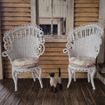 Load image into Gallery viewer, Mac McCurley Victorian Miniature Pair of White Wicker Chairs Dollhouse

