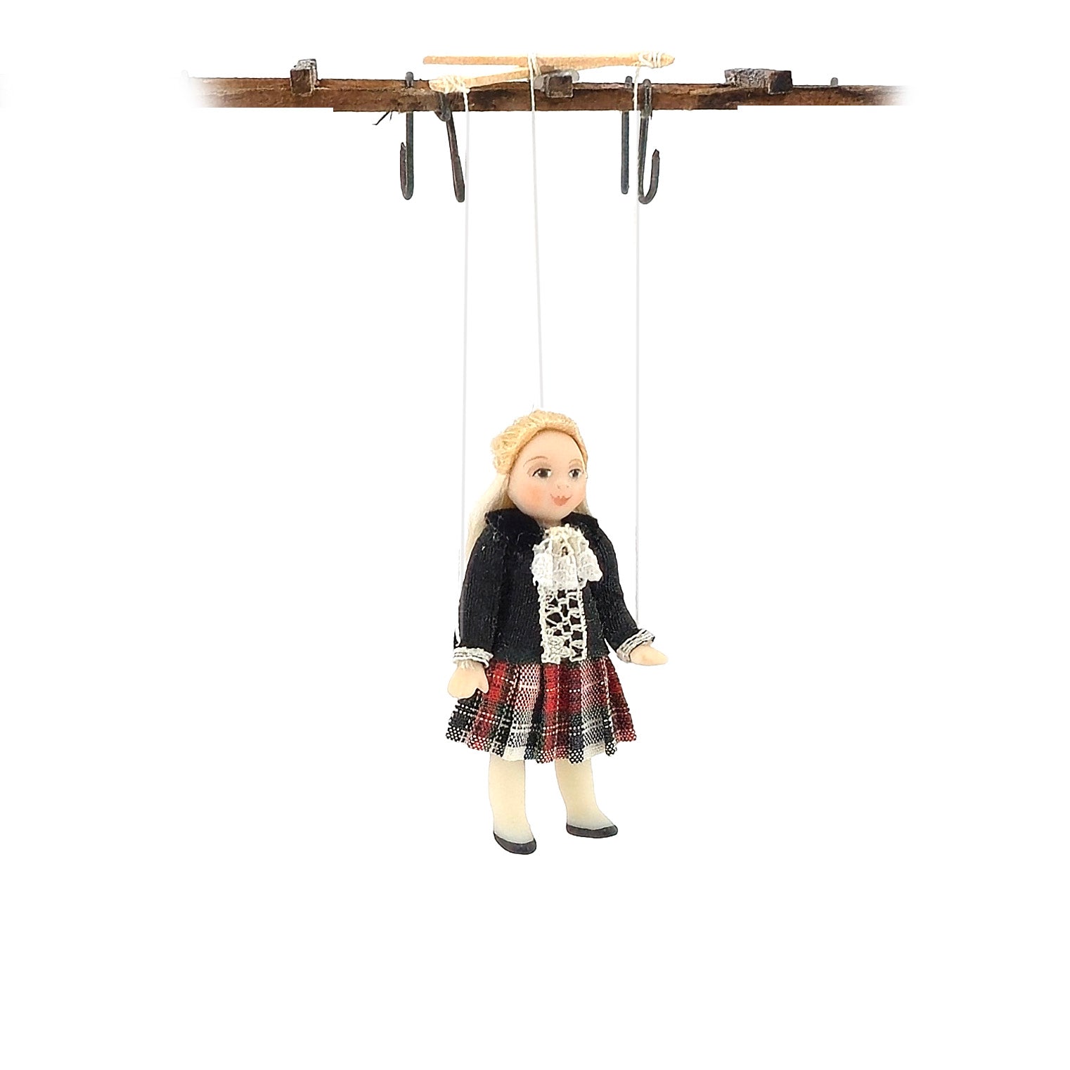 Scottish Lass or Schoolgirl Marionette Puppet by Loretta Kasza 1:12