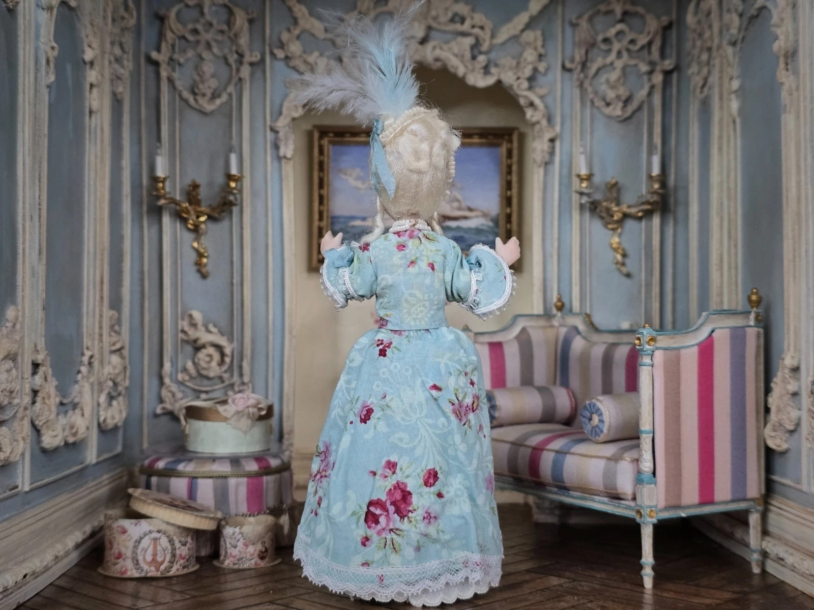 Minna Miniatures “Aino” Rococo Lady Doll Dollhouse Miniature