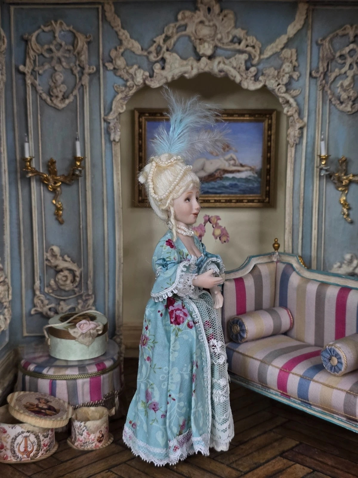Minna Miniatures Aino Rococo Lady Doll Dollhouse Miniature